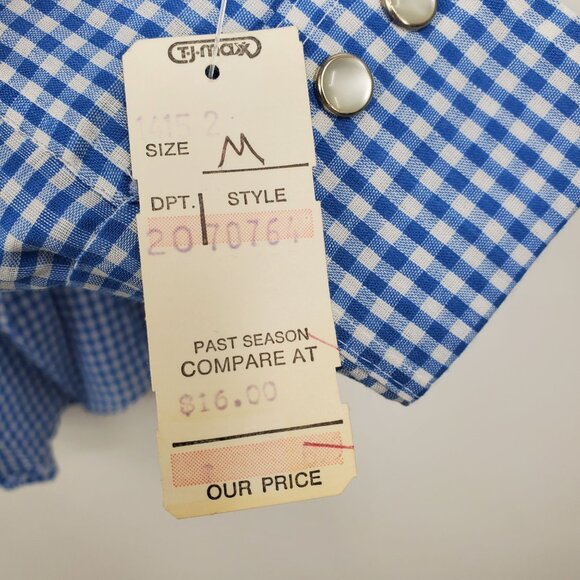 Vintage Gap Fashion Pioneers Blue Western Pearl Snap Cowboy Shirt Size Large - Picture 4 of 10